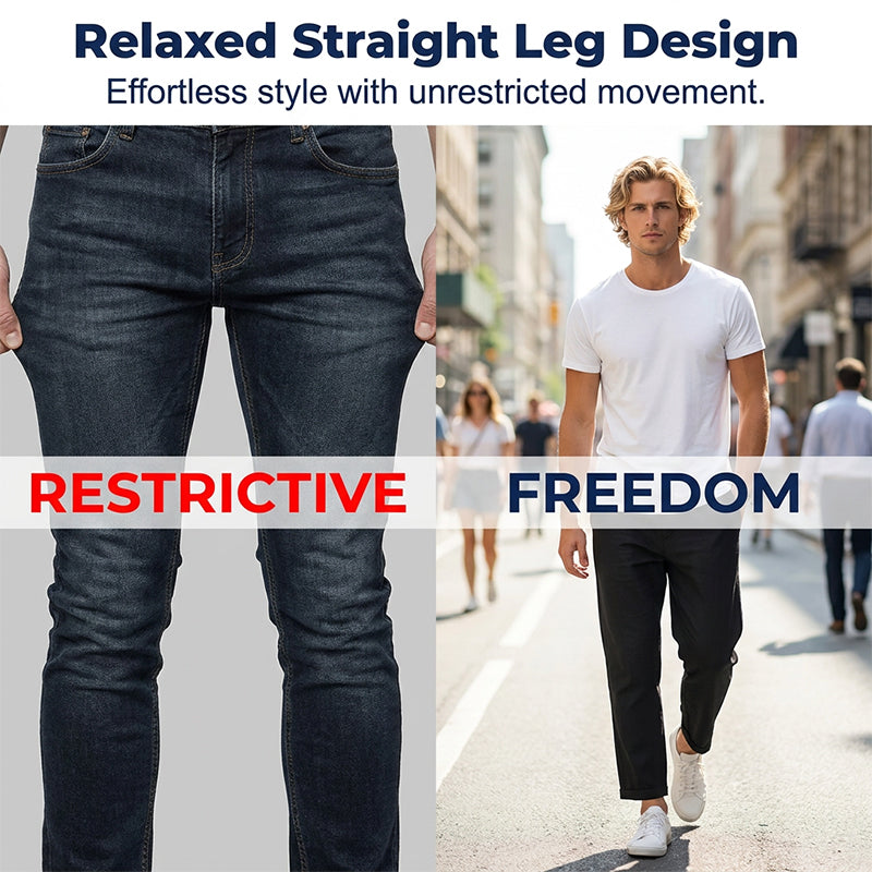 Pantalon léger à coupe ample et jambes droites pour homme