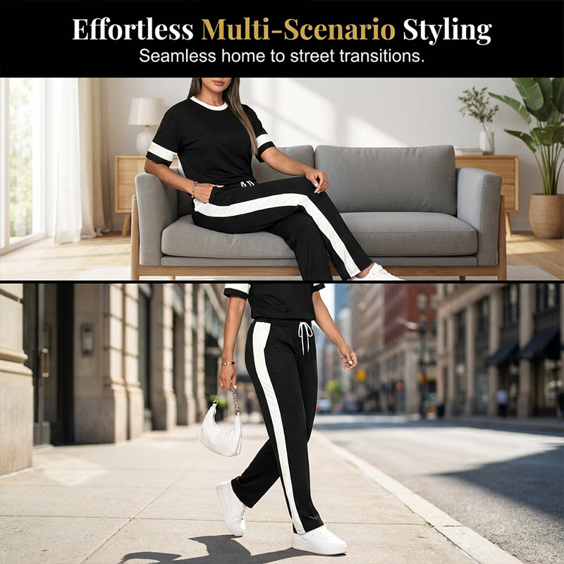 Ensemble 2 Pièces Femme : Confort et Style avec Pantalon Taille Élastique