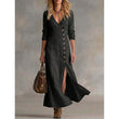 Robe chemise à manches longues style vintage