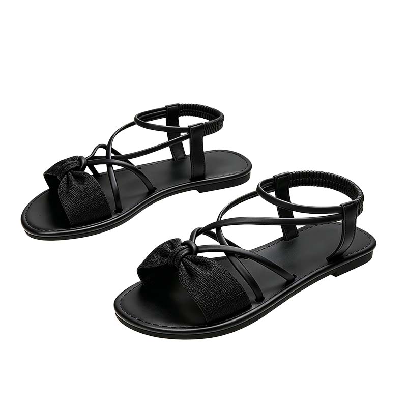 Sandales plates pour femme à brides croisées