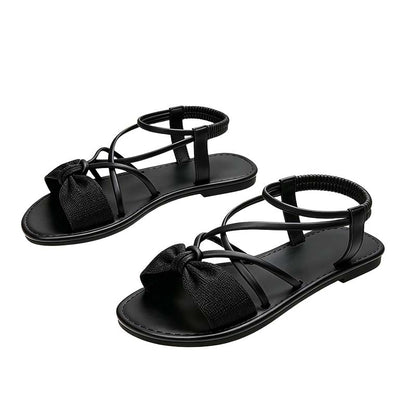 Sandales plates pour femme à brides croisées