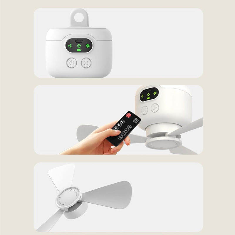 🎁 2 achetés = Livraison offerte !✈️ Ventilateur de Plafond Rechargeable avec Éclairage LED