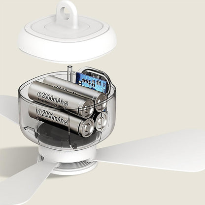 🎁 2 achetés = Livraison offerte !✈️ Ventilateur de Plafond Rechargeable avec Éclairage LED