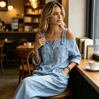 💞👗50% de réduction ! Combinaison ample, jambes larges, avec poches, confortable et respirante 🥳🥳