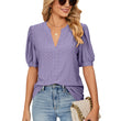 👚 50% DE RÉDUCTION 🌸 Chemise unie à col en V et découpes pour femmes – Tissu léger, design fluide avec détails découpés – parfaite pour un look chic ou décontracté, en été ou au bureau ✨