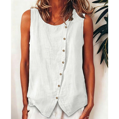 Débardeur ample à boutons, en tissu doux