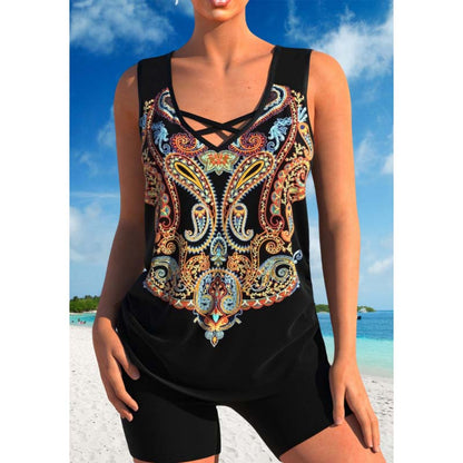 🩱OFFRE FLASH 50%🏊‍♀️Maillot de Bain 2 Pièces Sportif Femme – Décolleté Croisé, Séchage Rapide, Taille Haute, 3 Couleurs, Tailles S-5XL✨