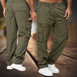 Taktische, lockere Herrenhose mit geradem Bein und mehreren Taschen