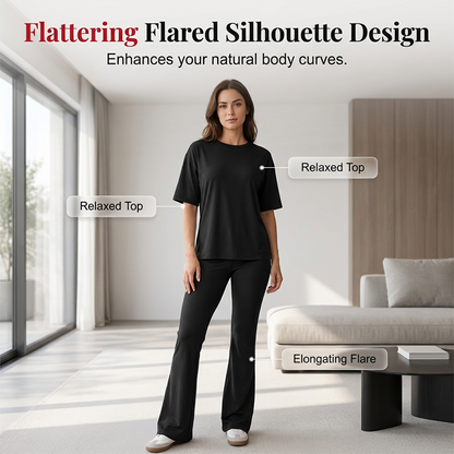 Women's Short Sleeve Top and Long Pants Set