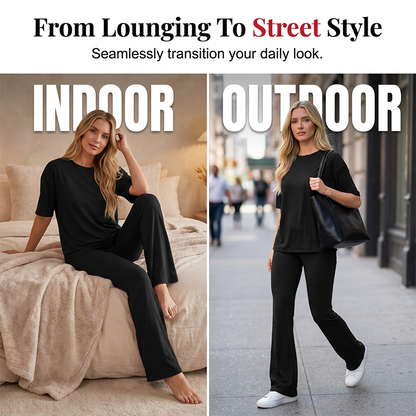 Women's Short Sleeve Top and Long Pants Set