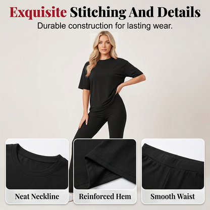 Women's Short Sleeve Top and Long Pants Set