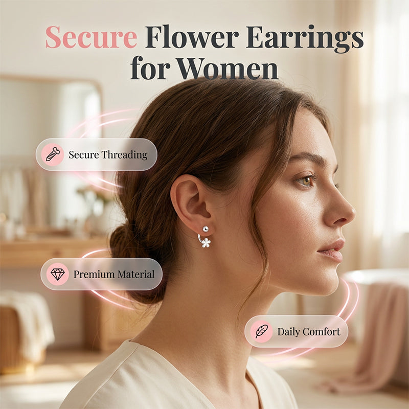 Boucles d'oreilles à vis en forme de fleur pour femmes
