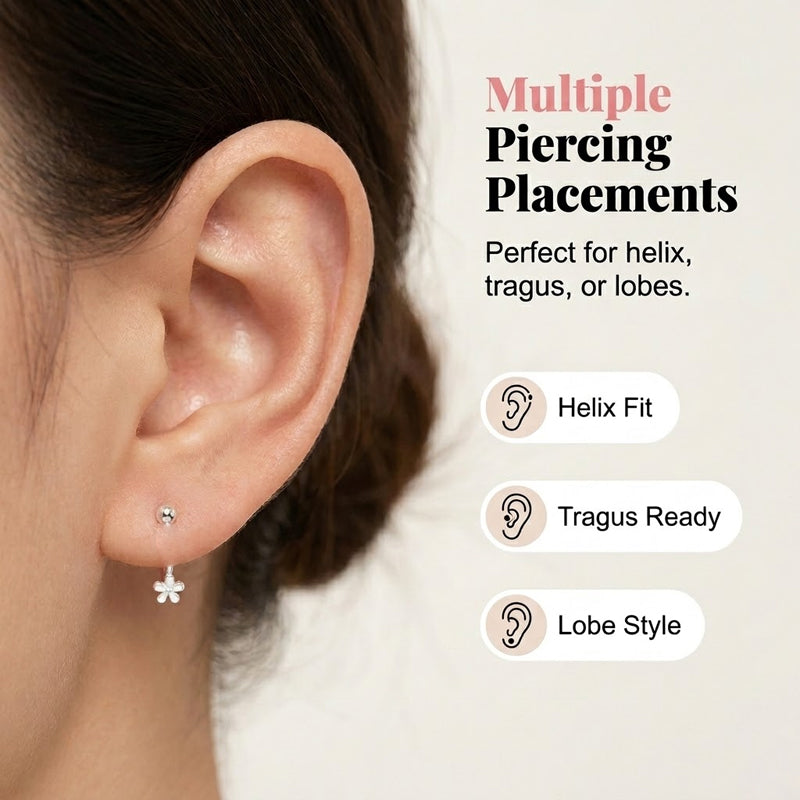 Boucles d'oreilles à vis en forme de fleur pour femmes