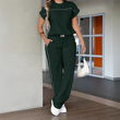 🥳 50 % de réduction ! 🍃 Ensemble deux pièces composé d'un haut à manches courtes confortable et tendance et d'un pantalon élastiqué à cordon