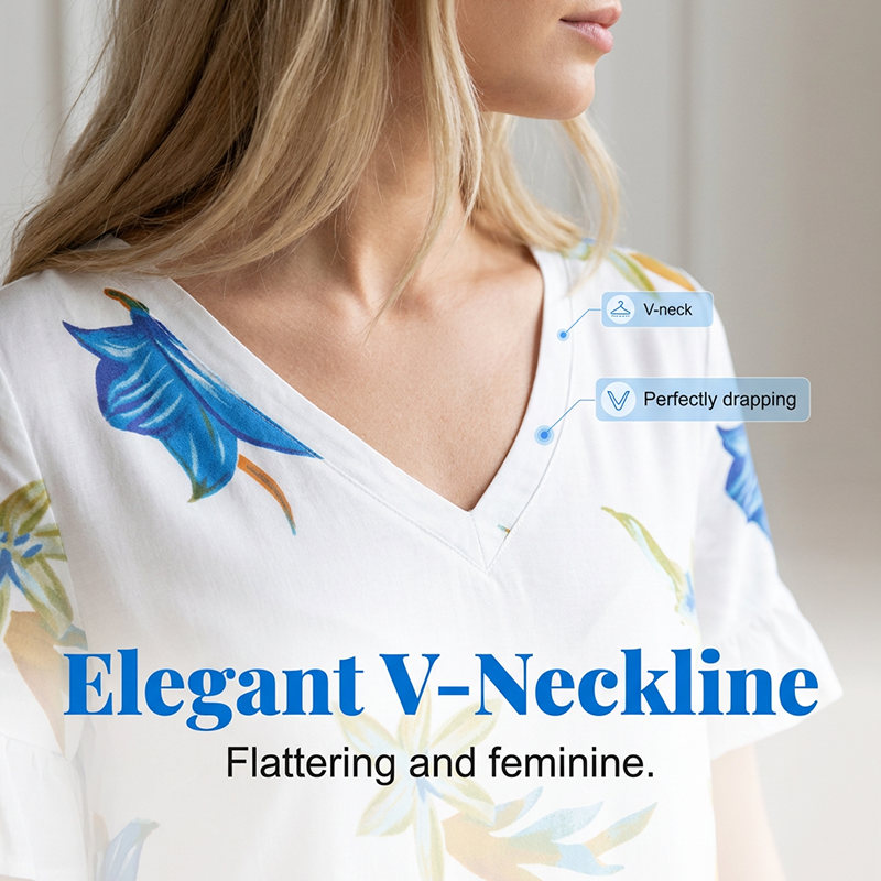 Robe élégante à volants imprimés pour femme, avec poches