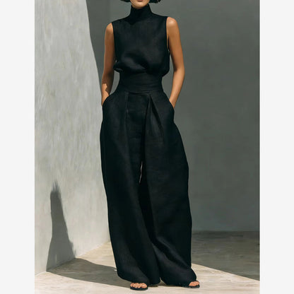 💥 NOUVEAUTÉ : -50 % 🔥 Ensemble 2 pièces pour femme (haut et pantalon à jambes larges) – moderne, élégant et fluide ✨