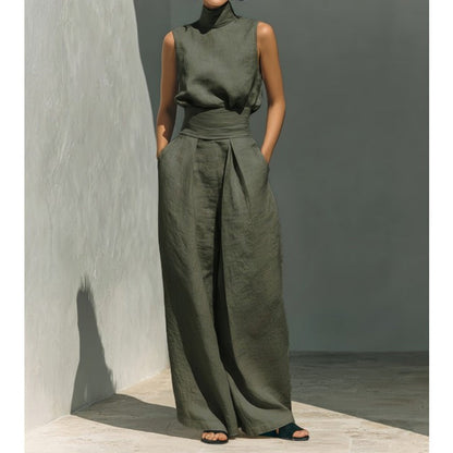 💥 NOUVEAUTÉ : -50 % 🔥 Ensemble 2 pièces pour femme (haut et pantalon à jambes larges) – moderne, élégant et fluide ✨