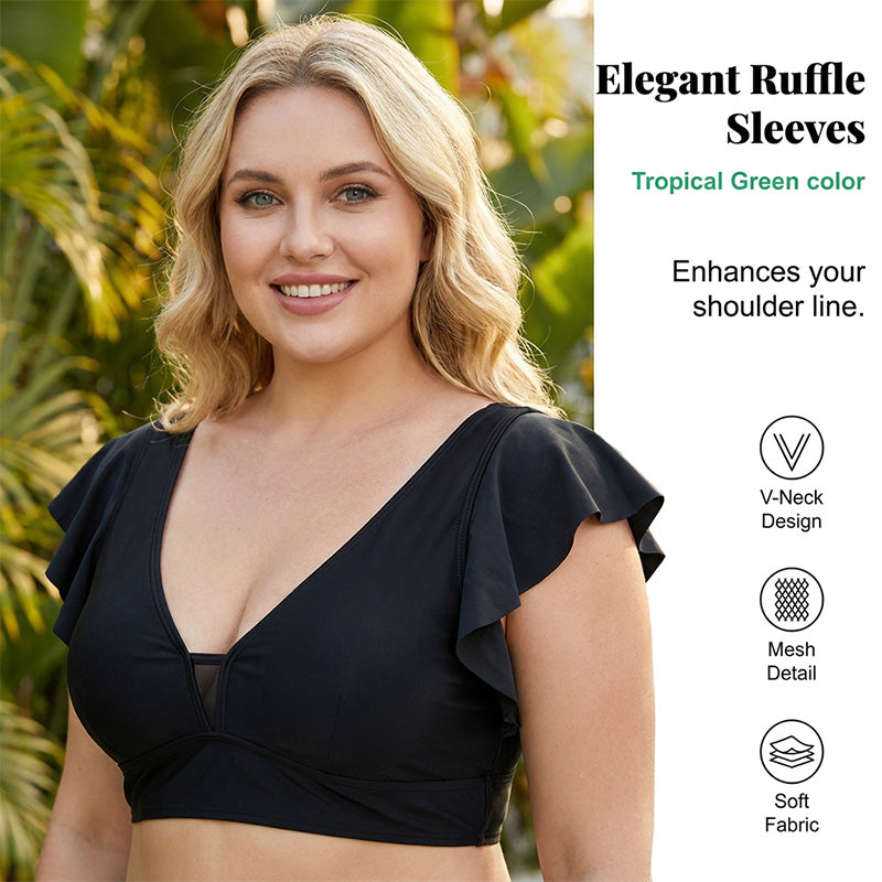 Women's Tropical Print Two-Piece Skirted Swimsuit
