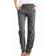 Women's Cotton Linen Loose Drawstring Wide Leg Pants
