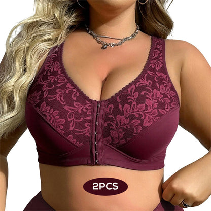 Plus Size Comfort Bra with Front Closure Design