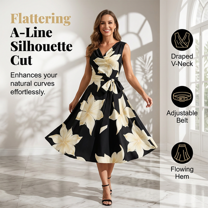 📢 Mi-saison : −50 % – ne ratez pas cette offre ! ⏰Robe sans manches à imprimé floral pour femme👗