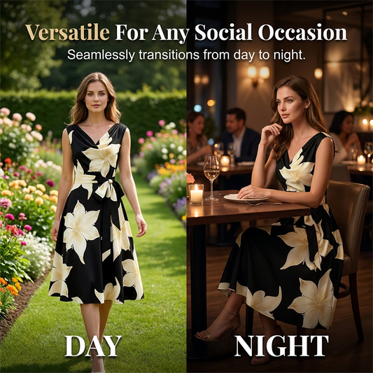 📢 Mi-saison : −50 % – ne ratez pas cette offre ! ⏰Robe sans manches à imprimé floral pour femme👗