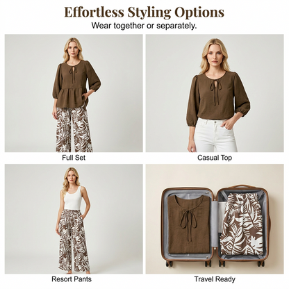 🌴OFFRE LIMITÉE ! Ensemble Tropische Twee-Delige 👗 Confort & Style