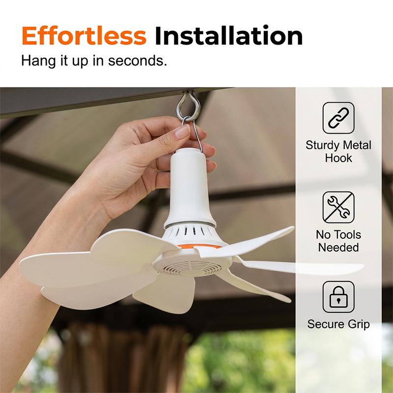 🏆DERNIER JOUR DE VENTE : 50 % DE RÉDUCTION !🔥Mini ventilateur de plafond portable avec crochet de suspension