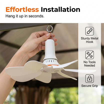 🏆DERNIER JOUR DE VENTE : 50 % DE RÉDUCTION !🔥Mini ventilateur de plafond portable avec crochet de suspension