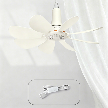 🏆DERNIER JOUR DE VENTE : 50 % DE RÉDUCTION !🔥Mini ventilateur de plafond portable avec crochet de suspension