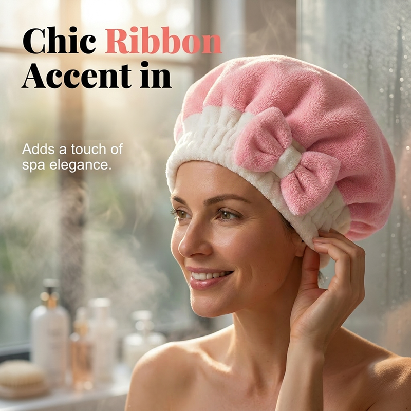 💦2+1 gratuit💦Bonnet séchoir à cheveux ultra-absorbant avec nœud💆‍♀️