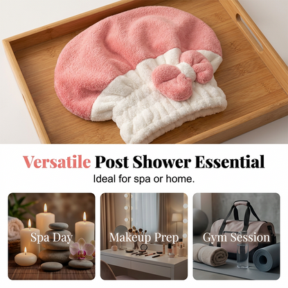 💦2+1 gratuit💦Bonnet séchoir à cheveux ultra-absorbant avec nœud💆‍♀️