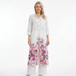 👗🌸Ensemble deux pièces composé d'une longue chemise imprimée pour femme et d'un pantalon large