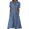 🔥 Jusqu'à -50% sur toute la collection ! Robe chemise en jean élégante et décontractée pour femme