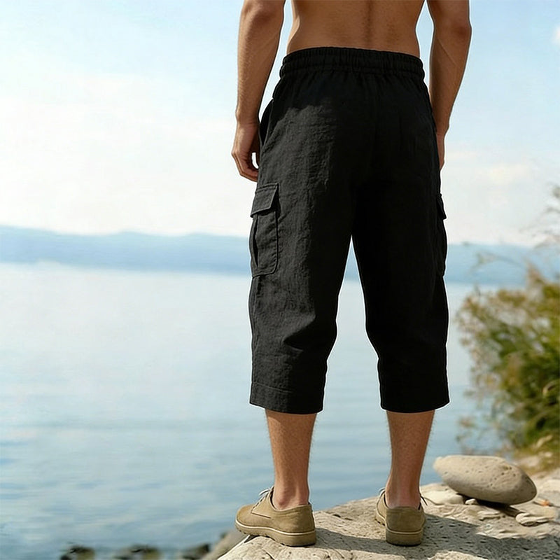 👖Pantalon capri cargo en lin mélangé pour homme🌬️ Léger, respirant et conçu pour le confort