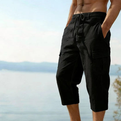 👖Pantalon capri cargo en lin mélangé pour homme🌬️ Léger, respirant et conçu pour le confort
