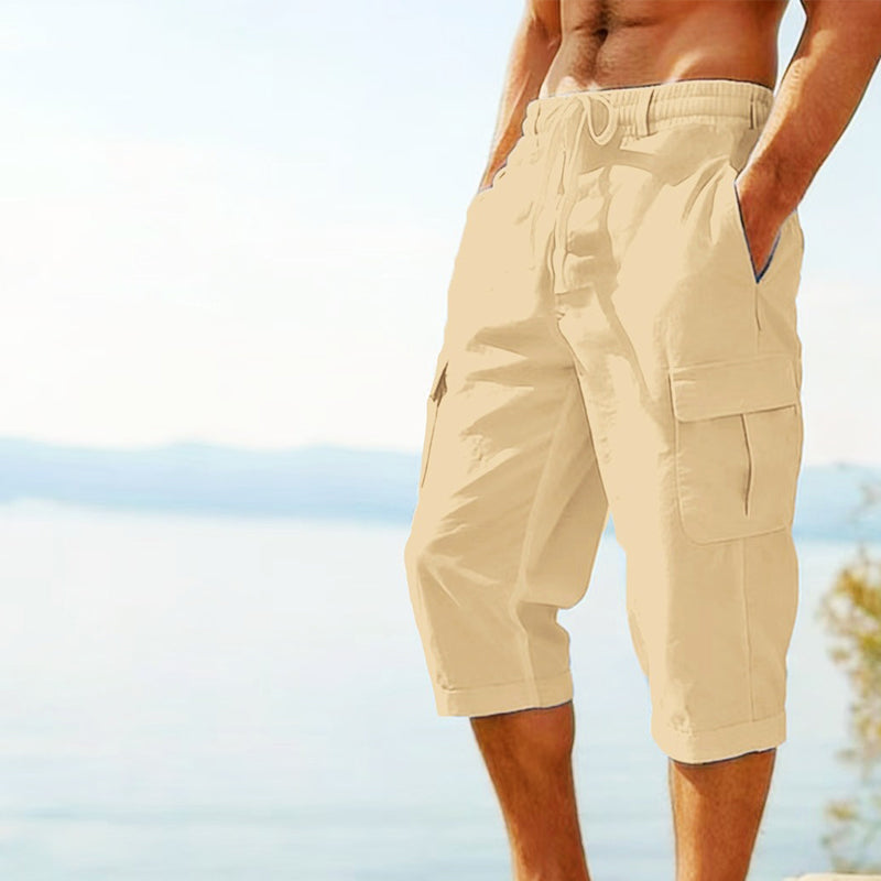 👖Pantalon capri cargo en lin mélangé pour homme🌬️ Léger, respirant et conçu pour le confort