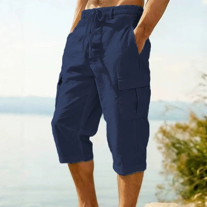 👖Pantalon capri cargo en lin mélangé pour homme🌬️ Léger, respirant et conçu pour le confort