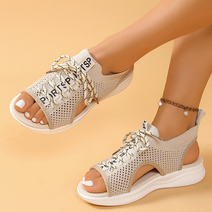 ☀️ Le best-seller de l'été 2026 est arrivé ! 👡Sandales compensées femme en maille respirante, bout ouvert