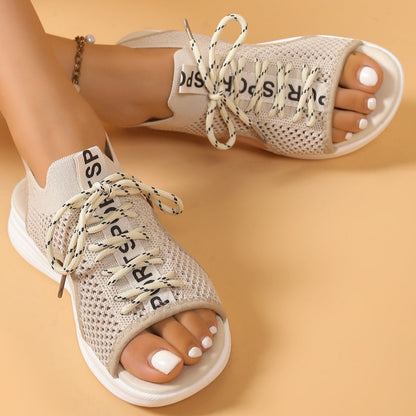 ☀️ Le best-seller de l'été 2026 est arrivé ! 👡Sandales compensées femme en maille respirante, bout ouvert