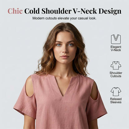 🔥Nouveautés et offres spéciales - Ensemble tunique et pantalon coupe décontractée, couleur unie