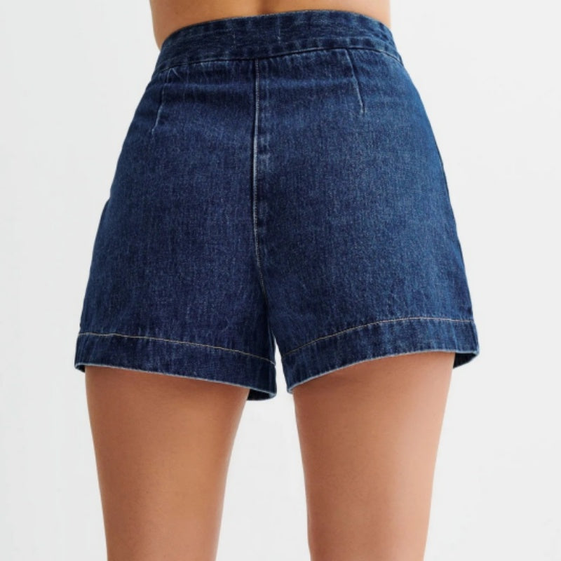 Ensemble décontracté en jean pour femme, composé d'un haut sans manches et d'un short