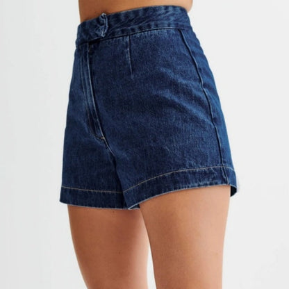 Ensemble décontracté en jean pour femme, composé d'un haut sans manches et d'un short