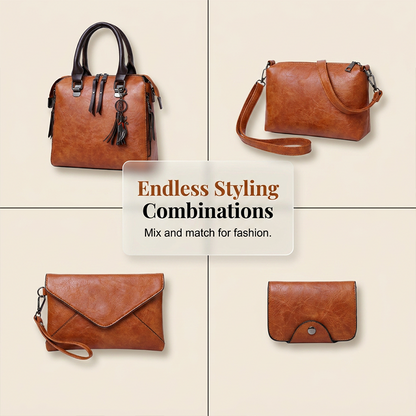 Ensemble de sacs à main 4 pièces en similicuir pour femme