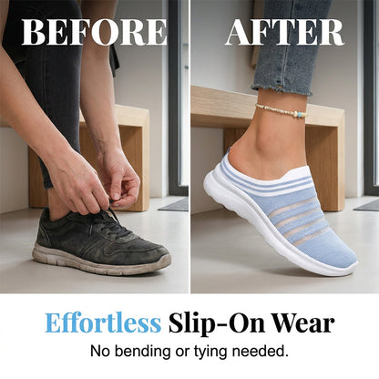 📅 Commandez aujourd'hui = -50% ！Baskets-mules sans lacets en maille respirante pour femme