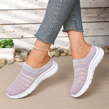 📅 Commandez aujourd'hui = -50% ！Baskets-mules sans lacets en maille respirante pour femme