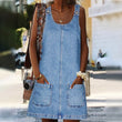 🔥 Le look le plus tendance de cet été ! Robe-salopette décontractée en jean pour femme