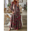 👗 Neu! Damen Boho Paisley Maxikleid | V-Ausschnitt mit Glockenärmeln, Weiches Fließendes Sommerkleid