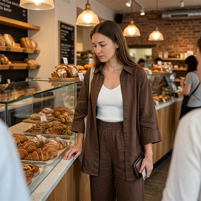 Women's casual shirt and trousers, two-piece set, comfortable and breathable✨