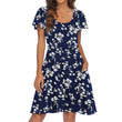 Robe trapèze à imprimé floral pour femme avec poches